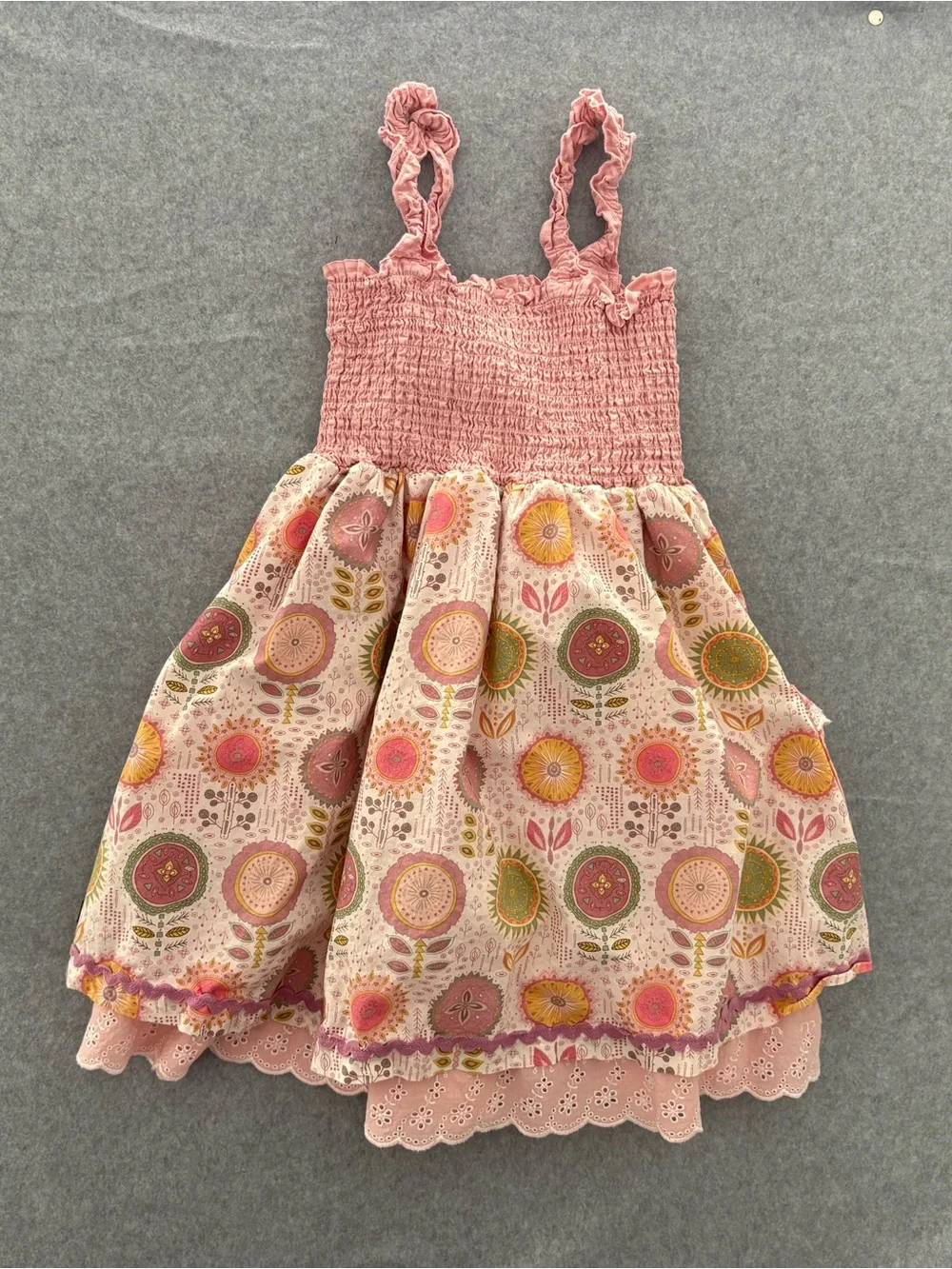 Matilda Jane Happy & Free Sand Dollar Dress Size 6 Pink Floral Boho